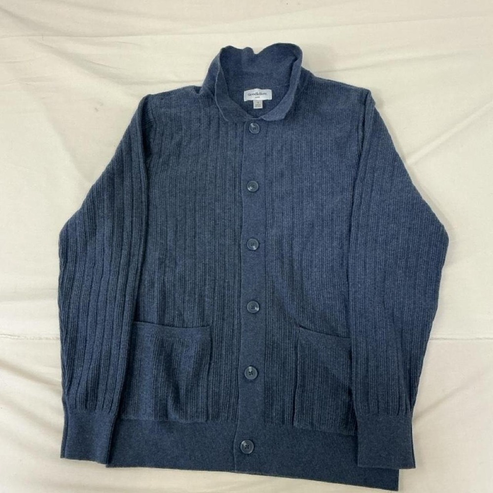 Goodfellow & Co. Men's Ribbed Collared Button Cardigan, Size Small.